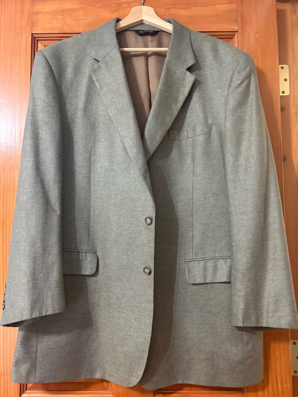 Jos A Bank 100% Silk Tweed Green Blazer Sport Coat, 48L